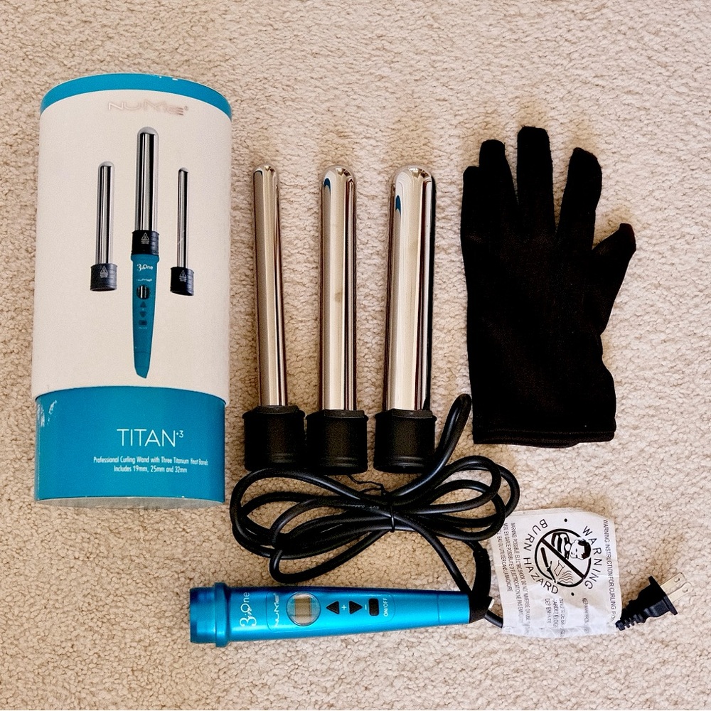 NuMe Titan³ Professional Titanium Curling Wand 3-in-1